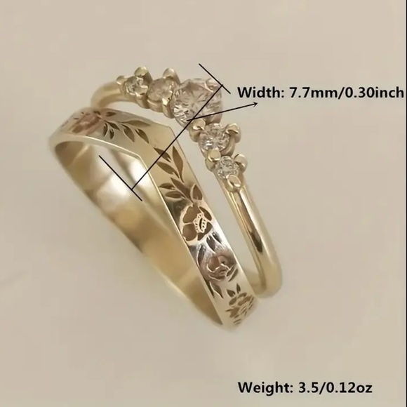 🆕Gold color 2 pcs ring set - Picture 4 of 4